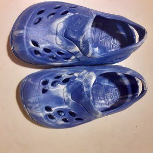 CROCS style infant slip on breathable sandals blue white NEW USA made tie dye